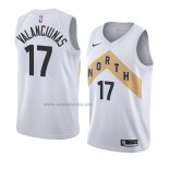 Camiseta Toronto Raptors Jonas Valanciunas #17 Ciudad 2018 Blanco