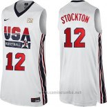 Camiseta USA 1992 John Stockton #12 Blanco