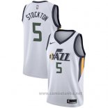 Camiseta Utah Jazz David Stockton #5 Association 2017-18 Blanco