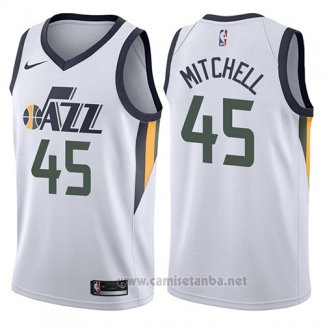 Camiseta Utah Jazz Donovan Mitchell #45 Association 2017-18 Negro