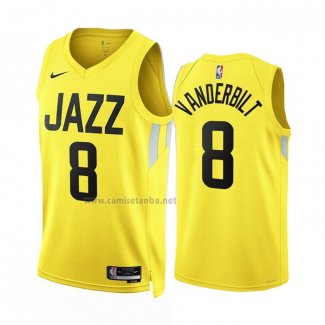 Camiseta Utah Jazz Jarred Vanderbilt #8 Icon 2022-23 Amarillo