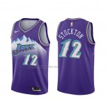 Camiseta Utah Jazz John Stockton #12 Classic Edition 2019-20 Violeta