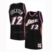 Camiseta Utah Jazz John Stockton #12 Hardwood Classics 1998-99 Negro