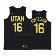 Camiseta Utah Jazz Simone Fontecchio #16 Statement 2022-23 Negro