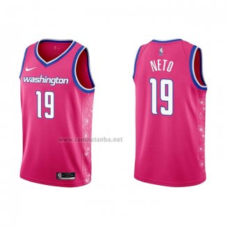 Camiseta Washington Wizards Raul Neto #19 Ciudad 2022-23 Rosa