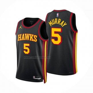 Camiseta Atlanta Hawks Dejounte Murray NO 5 Statement 2025-26 Negro