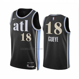 Camiseta Atlanta Hawks Mouhamed Gueye #18 Ciudad 2023-24 Negro