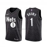 Camiseta Brooklyn Nets Bruce Brown #1 Earned 2020-21 Negro