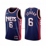 Camiseta Brooklyn Nets DeAndre Jordan #6 Ciudad 2021-22 Azul