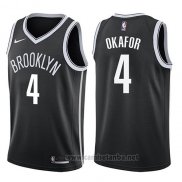 Camiseta Brooklyn Nets Jahlil Okafor #4 Icon 2017-18 Negro
