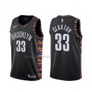 Camiseta Brooklyn Nets Nicolas Claxton #33 Ciudad 2019-20 Negro