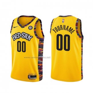 Camiseta Brooklyn Nets Personalizada Ciudad 2020-21 Amarillo