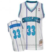 Camiseta Charlotte Hornets Alonzo Mourning #33 Retro Blanco