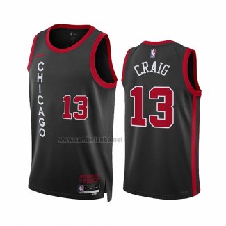 Camiseta Chicago Bulls Torrey Craig #13 Ciudad 2023-24 Negro