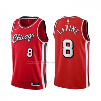 Camiseta Chicago Bulls Zach Lavine #8 Ciudad 2021-22 Rojo