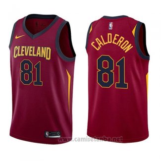 Camiseta Cleveland Cavaliers Jose Calderon #81 Icon 2017-18 Rojo