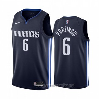 Camiseta Dallas Mavericks Kristaps Porzingis #6 Statement 2019-20 Azul