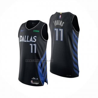 Camiseta Dallas Mavericks Kyrie Irving NO 11 Ciudad Authentic 2025-26 Negro