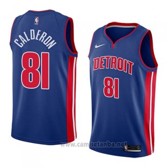 Camiseta Detroit Pistons Jose Calderon #81 Icon 2018 Azul