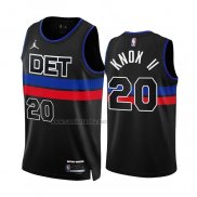 Camiseta Detroit Pistons Kevin Knox II #20 Statement 2022-23 Negro