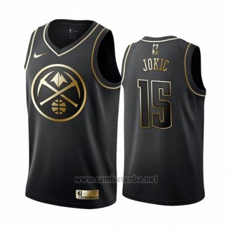 Camiseta Golden Edition Denver Nuggets Nikola Jokic #15 Negro