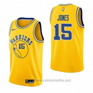 Camiseta Golden State Warriors Damian Jones #15 Hardwood Classic 2018-19 Amarillo