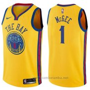 Camiseta Golden State Warriors Javale Mcgee #1 Ciudad 2017-18 Amarillo