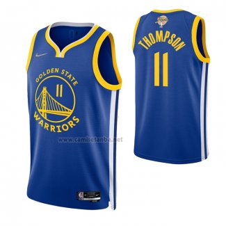 Camiseta Golden State Warriors Klay Thompson #11 Icon 2022 NBA Finals Azul