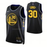 Camiseta Golden State Warriors Stephen Curry #30 Ciudad 2021-22 Negro