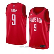 Camiseta Houston Rockets Zhou Qi #9 Earned 2018-19 Rojo
