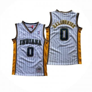 Camiseta Indiana Pacers Tyrese Haliburton NO 0 Mitchell & Ness 2020-21 Blanco