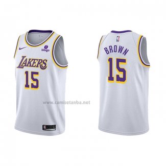 Camiseta Los Angeles Lakers Jabari Brown #15 Association 2021-22 Blanco