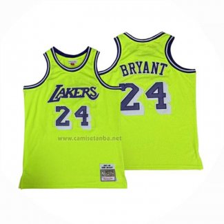 Camiseta Los Angeles Lakers Kobe Bryant NO 24 Mitchell & Ness 2007-08 Verde
