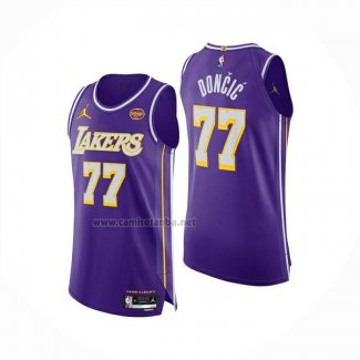 Camiseta Los Angeles Lakers Luka Doncic NO 77 Statement Authentic 2025-26 Violeta