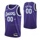 Camiseta Los Angeles Lakers Personalizada Ciudad 2021-22 Violeta