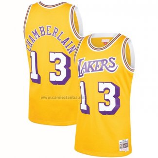 Camiseta Los Angeles Lakers Wilt Chamberlain #13 Mitchell & Ness 1971-72 Amarillo