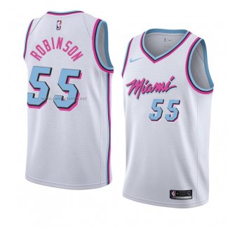 Camiseta Miami Heat Duncan Robinson #55 Ciudad 2017-18 Blanco