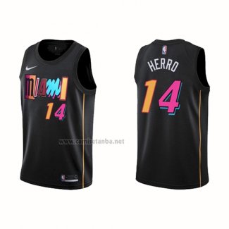 Camiseta Miami Heat Tyler Herro #14 Ciudad 2021-22 Negro