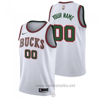 Camiseta Milwaukee Bucks Personalizada 2017-18 Blanco