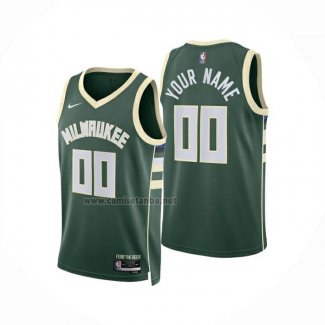 Camiseta Milwaukee Bucks Personalizada Icon 2024-25 Verde
