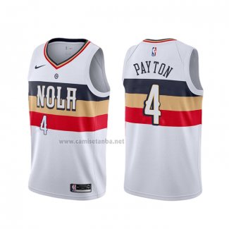 Camiseta New Orleans Pelicans Elfrid Payton #4 Earned Blanco