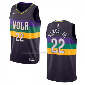 Camiseta New Orleans Pelicans Larry Nance JR. #22 Ciudad 2022-23 Violeta