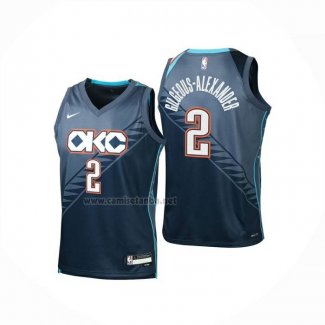 Camiseta Nino Oklahoma City Thunder Shai Gilgeous Alexander NO 2 Ciudad 2025-26 Azul