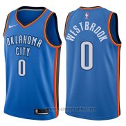 Camiseta Oklahoma City Thunder Russell Westbrook #0 2017-18 Azul