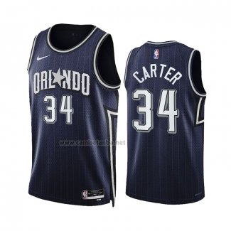 Camiseta Orlando Magic Wendell Carter NO 34 Ciudad 2023-24 Azul