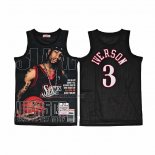 Camiseta Philadelphia 76ers Allen Iverson NO 3 Mitchell & Ness 2000-01 Negro