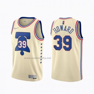 Camiseta Philadelphia 76ers Dwight Howard #39 Earned 2020-21 Crema