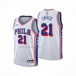 Camiseta Philadelphia 76ers Joel Embiid NO 21 Association 2024-25 Blanco