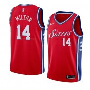 Camiseta Philadelphia 76ers Shake Milton #14 Statement 2017-18 Rojo