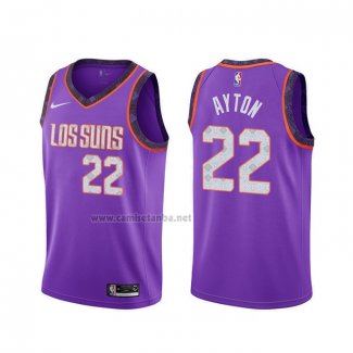 Camiseta Phoenix Suns Deandre Ayton #22 Ciudad Violeta